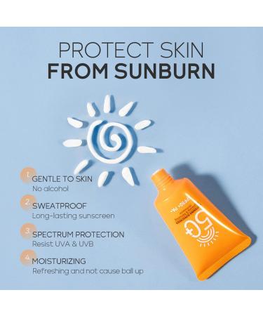 Sunscreen SPF 50 Non-Greasy Face Sunscreen - Refreshing & Brightening Facial Sunscreen 30g for Seaside Beach Oily & Sensitive Skin - Buy Online on GoSupps.com