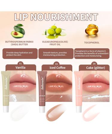 Noerrors 3 Colors Lip Balm Set Vanilla Clear Sheer Beige Light Brown Pink Sugar Glossy Natural Lip Oil Butter Long Lasting Hydrating Non-Sticky Nude Jelly Tint Lip Stain Balm Lip Care Gloss Makeup Vanilla Beige Pink - Buy Online on GoSupps.com