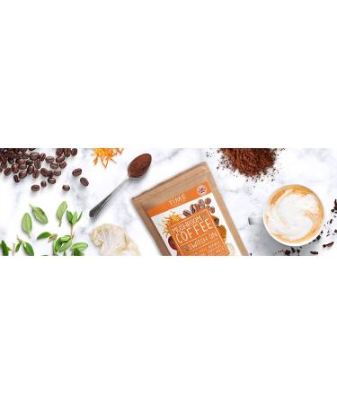 Mushroom Coffee Blend - 100g Instant Mix for Natural Energy & Focus | 40 Servings with Arabica Coffee, Lion's Mane, Cordyceps, Chaga & More | UK Made - 5% Micro Ground Coffee - Buy Online on GoSupps.com