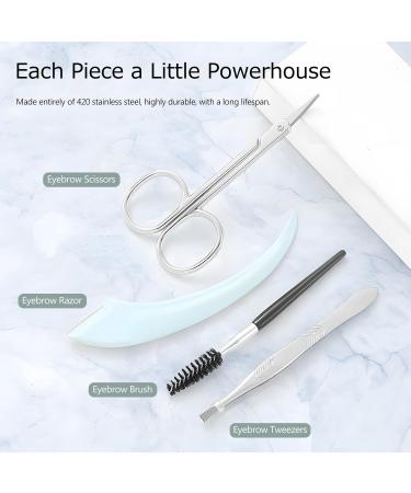 Buy 5-in-1 Eyebrow Trimmer Kit for Women - Scissors Razor Tweezers & More | Includes Leather Bag - International Shipping Available - Buy Online on GoSupps.com