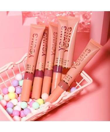 YOUNG VISION Hydrating Liquid Lipstick & Gloss Tint - Oil Infused Versatile Nude to Red Shades Cushion Applicators - Labial Liquido & Brillo Labial 03 - Sunset Glow | International Shipping Available - Buy Online on GoSupps.com