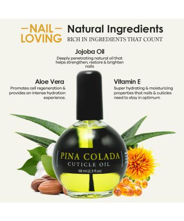 Ellie Chase Pina Colada Cuticle & Nail Oil 2.3 Fl Oz - Jojoba Oil, Aloe & Vitamin E Infused for Hydration, Repair & Growth - Buy Online on GoSupps.com