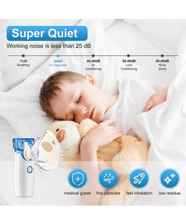 Portable Mini Nebulizer Machine for Adults & Kids | Self-Cleaning Handheld Mesh Nebulizer - Ideal for Travel & Home Use | White - Buy Online on GoSupps.com