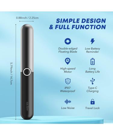 Sejoy Nose Ear Hair Trimmer - Professional IPX7 Waterproof Wet/Dry USB Rechargeable Cordless Trimmer with 360 Stainless Steel Blades - Safe, Painless, and Mute Motor - Black Upgrade - Buy Online on GoSupps.com