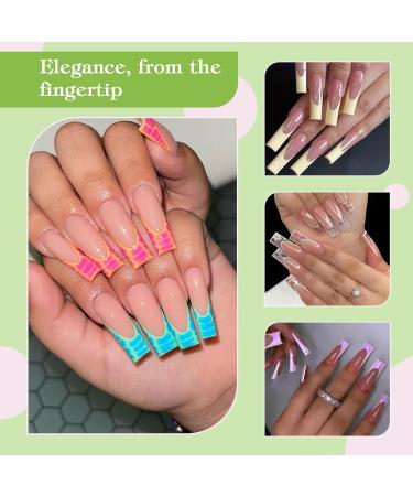 Gel Nail Tips Venares 500 Pieces Acrylic Nail Tips 10 Sizes Clear False Nails with Glue Nail Clippers Cuticle Pusher Nail Files for Acrylic and Gel Nails Square Nail Tips for Gel Nails transparent - Buy Online on GoSupps.com