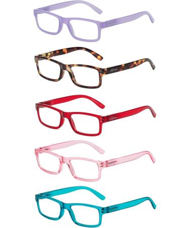 Blue Light Reading Glasses for Men & Women - 2.0 Magnifying Glasses Anti-Glare Perfect for Gaming & TV - 5 Pack - Buy Online on GoSupps.com