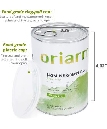 Oriarm Snail Jasmine Green Tea Loose Leaf 100g Tin Can - Chinese Fujian Green Jasmine Tea Yu Luo Snail Jasmine Tea - Buy Online on GoSupps.com