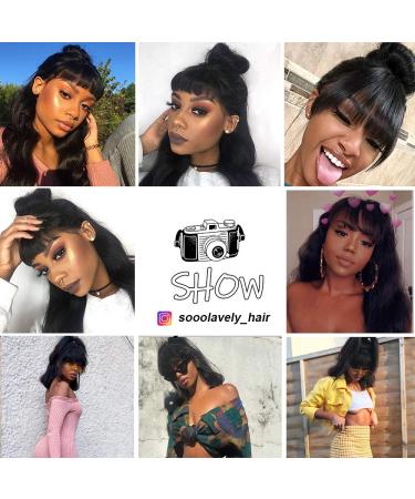 Body Wave Wigs with Bangs - Virgin Brazilian Human Hair - 180% Density None Lace Front Wig for Black Women - Glueless Machine Made (18 inch) - Buy Online on GoSupps.com