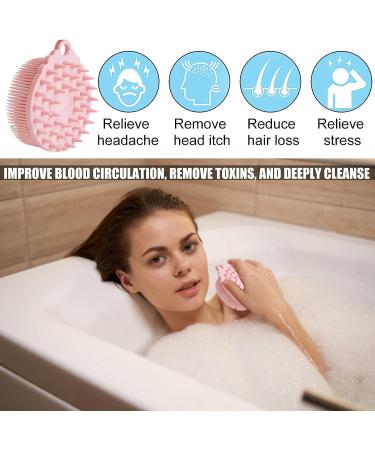 YIDM 3 Pcs Silicone Body Scrubber Shampoo Brush Set | Exfoliating & Scalp Massager | 2-in-1 Bath & Shampoo Brush for Babies, Children, Men, Women - Buy Online on GoSupps.com