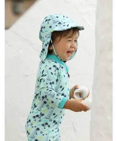 weVSwe Baby Toddler Sun Hat UPF 50+ Swim Cap Flap Neck Protection UV Sun Protection Hat - Green Surfboard - 12-24 Months - Buy Online on GoSupps.com