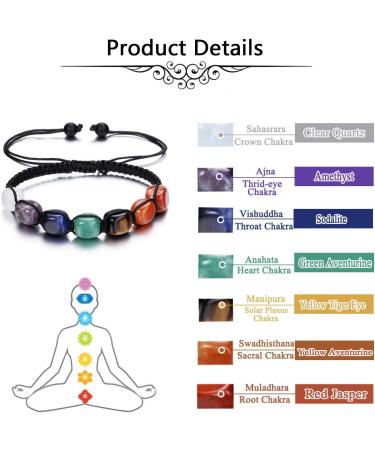 Go 7 Chakra Bracelet - Natural Gemstone Yoga Bracelet for Healing & Energy Therapy | Reiki Lucky Stones for Men & Women - Buy Online on GoSupps.com