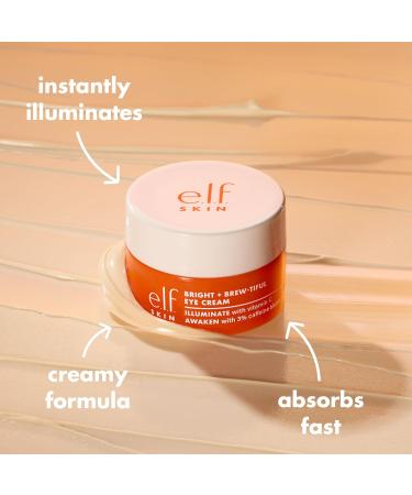 e.l.f. SKIN Bright + Brew-tiful Eye Cream Helps Brighten Appearance Of Undereye Dark Circles & Repair Puffiness Vegan & Cruelty-Free 0.52 Ounce (Pack of 1) - Buy Online on GoSupps.com