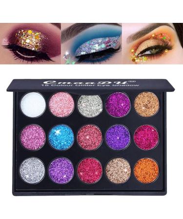 Glitter Makeup Palette Shimmer Eye Shadow Powder - Waterproof Makeup Palette for Face Body Highly Pigmented Sillervan 01 - Buy Online on GoSupps.com