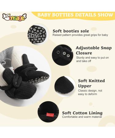 Sonsage Infant Baby Snow Boots | Anti-Skid Ankle Booties for Newborns | Winter Warm Crib Shoes 6-12 Months | Black - Buy Online on GoSupps.com