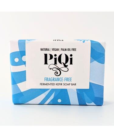 PiQi Kefir Soap Bar Unscented Fragrance-Free - Exfoliating Nourishing Rich in Lactic Acid Vegan (Natural Palm-Oil Free)