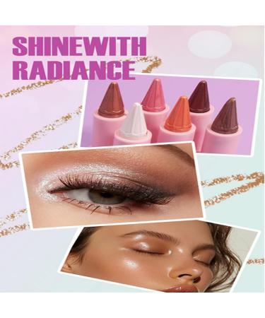 6 Pcs 1 Set Glitter Eyeliner Set Metallic Eyeliner Pen Waterproof Eye Makeup High Pigmentation Shimmer Finish for Women Girls Ladies Cosplay Fans - Buy Online on GoSupps.com
