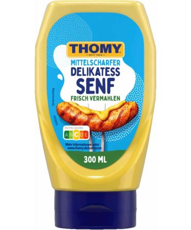 usy Pack of 6 bottles of Thomy Delikatess Freshness medium ground mustard (6 x 300 ml) + usy block - Buy Online on GoSupps.com