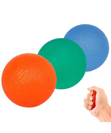 3 x Gel Hand Balls Grip Strength Trainer Hand Therapy Exercise Balls Finger Wrist for Arthritis Hand Grip Strengthening and Stress Relief