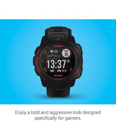 Garmin Instinct Esports Edition Gaming Smartwatch | Stream Stress Level & Heart Rate | Black Lava - Buy Online on GoSupps.com