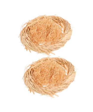 Yardenfun 2st simulation egg nest Eastern country style Easter decoration Easter decoration for balcony Easter decoration Easter decoration for shop windows The bird's nest gift decorations student hay