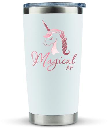 KLUBI Unicorn Gifts for Women - Travel Coffee Mug/Tumbler with Lid 20oz - Funny Gift for Unicorn Lovers, Adults Cute Mugs Large (Pack of 1)
