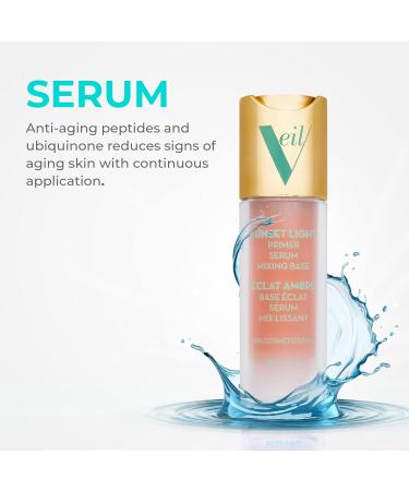 Veil Cosmetics Sunset Skin Liquid Foundation + Sunset Light Primer Set | Buildable Coverage Lightweight & Brightening | Vegan | Water-Resistant - Buy Online on GoSupps.com