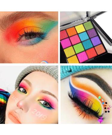 CARL 16color eyeshadow palette matte and shimmer textures well pigmented color bomb eye shadow red green blue purple - Buy Online on GoSupps.com