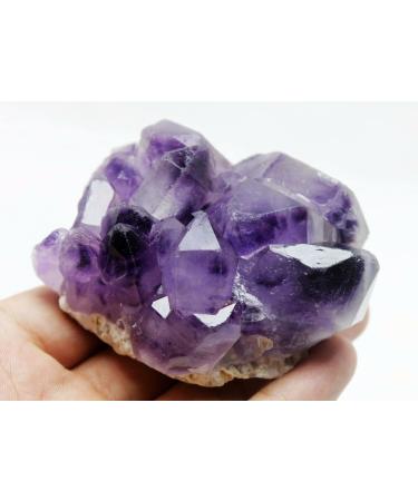 301g Natural Skeletal Elestial Purple Crystal Amethyst Point Cluster Specimen Crystal Cluster