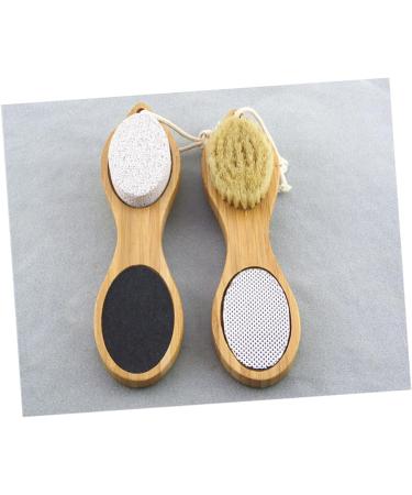 Beavorty 4 1 Pumice Stone for feet Foot Pumice Stone Scrubber feet Hard Skin Stone Scrubber pomes Stone for feet Cleaning Scrubber Exfoliating Brush Bath Brush Bamboo Stepping Stone Crusty - Buy Online on GoSupps.com