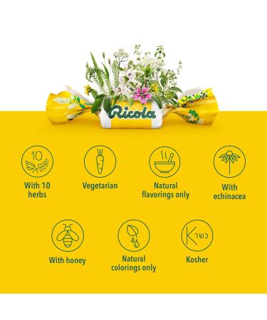 Ricola Honey Lemon with Echinacea 45ct Throat Drops - Herbal Cough Suppressant - Buy Online on GoSupps.com