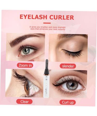 Eyelash Curler Portable Eyelash Dot Eyelash Holder Heated Eye Lash Curler Makeup Tool Beauty Tools Electric White to Rotate Abs 14.5X2.2X2.2CM - Buy Online on GoSupps.com