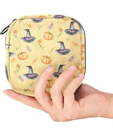 Halloween Pattern Menstrual Cup Pouch - Portable Sanitary Napkin Pad Storage Bag - Buy Online on GoSupps.com