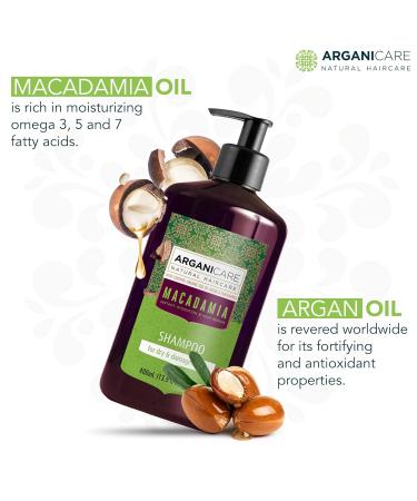 Arganicare Natural Macadamia Shampoo for Dry Damaged Hair | Hair Repair Treatment with Argan Oil & Shea Moisture | 13.5 fl oz - Hydrating & Nourishing Formula - Buy Online on GoSupps.com