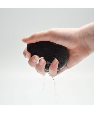 Konjac Sponge 3-Pack - 100% Natural Facial Peeling & Cleansing Sponges - Activated Carbon for Stained Skin - Buy Online on GoSupps.com