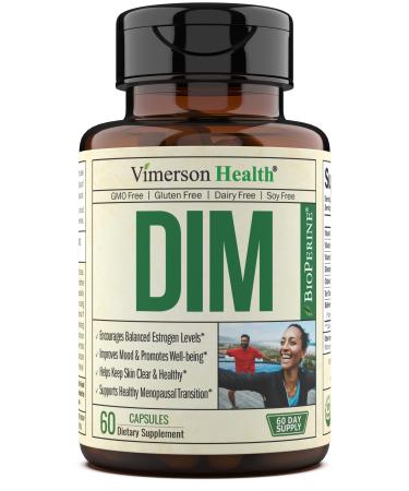 DIM Supplement with Bioperine - Hormone Balance for Women & Men. DIM 250mg Plus Bioperine Capsules for Enhanced Absorption Hormonal Support Mood Skin & Estrogen Balance. 60 Capsules