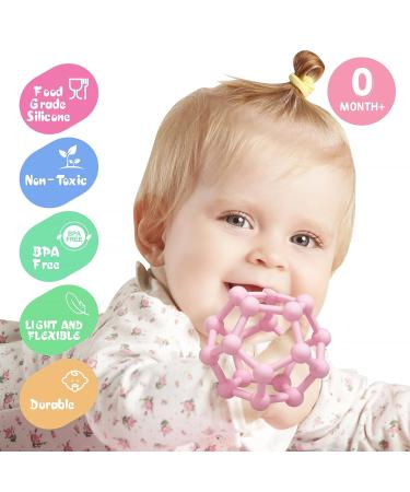 Shop McGmitt Sensorik Bei ring Ball - Silicone Baby Chew Toys for Grip & Early Childhood Education (Pink) | International Shipping Available - Buy Online on GoSupps.com