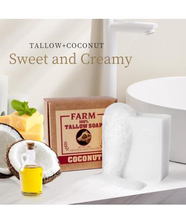 Natural Grass Fed Tallow Soap for Men & Women - 3.5oz Moisturizing Face & Body Wash for Dry Itchy Skin - Buy Online on GoSupps.com