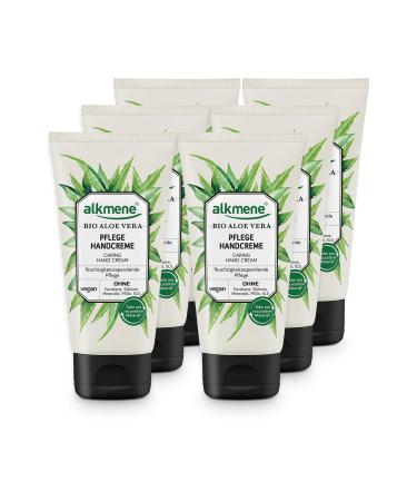 Alkmene hand cream with organic aloe vera - hand cream for very dry hands - vegan hand cream without silicones parabens mineral oil pegs SLS & SLES in a 6 -way benefit pack (6x 75 ml) 6 pieces