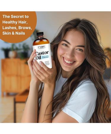 C CARE 100% Pure Organic Castor Oil - Cold Pressed Hexane Free for Eyelashes Eyebrows Hair & Skin Growth | International Shipping Available - Buy Online on GoSupps.com