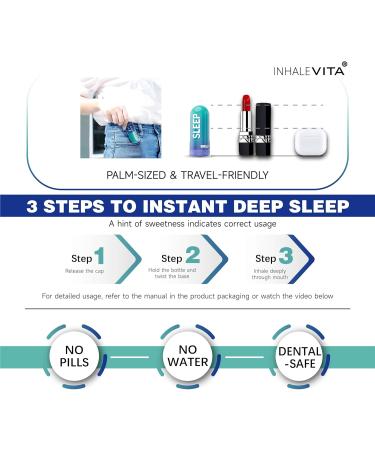 INHALEVITA Melatonin Inhaler Sleep Aid | 60-Day Supply Fast-Acting with Advanced Absorption | 0.2mg Low Dose Zero-Sugar | Wake Refreshed Portable & Non-Habit Forming - Buy Online on GoSupps.com