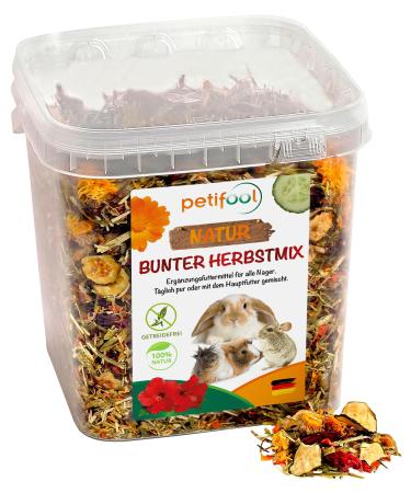 petifool Complementary Food for Rodents Colorful Autumn Mix - Natural and Healthy Food for Rabbits - 650g