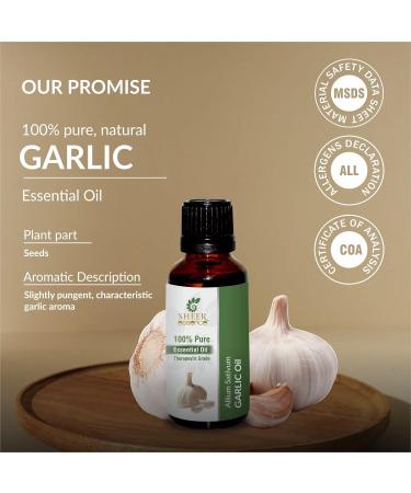 Garlic Oil (Allium Sativum) - 100% Pure Natural Uncut Therapeutic Grade Essential Oil | 3.38 Fl.Oz (100ml) for Wellness & Health Benefits - Buy Online Worldwide - Buy Online on GoSupps.com
