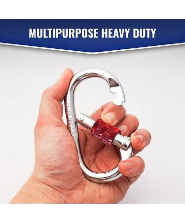 25kn Heavy Duty Steel Locking Carabiner Clip - UIAA/CE Certified Rock Climbing Gear - Large Oval Carabiner for Mountain Climbing - Buy Online on GoSupps.com