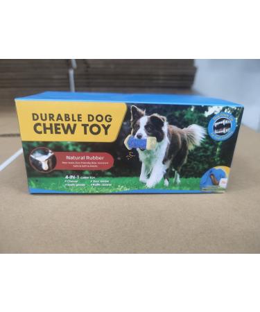 RUXAN Indestructible Dog Chew Toy - 3-in-1 Tough Puzzle Toy for Aggressive Chewers - Beef Flavor Interactive Treat Dispensing Toy for Small/Medium/Large Dogs - Blue - Buy Online on GoSupps.com