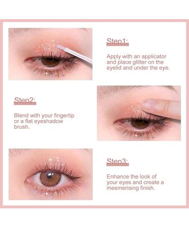 Erinde Liquid Glitter Eyeshadow Set - 4PCS | Pigmented, Long Lasting, Quick Drying | Korean Eye Makeup with Under Eye Shadow Bling | Easy to Apply & Loose Glitter Glue included - Buy Online on GoSupps.com