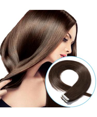 Rich Choices Tape In extensions real hair 20pcs - 50g Remy real hair extensions real hair tape in #4 chocolate brown 45cm