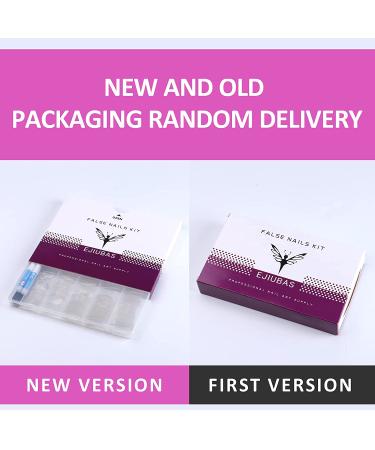 Ejiubas 500PCS Clear Coffin Nail Tips Kit with Glue - Nail Salons & DIY Nail Art - 10 Sizes - Buy Online on GoSupps.com