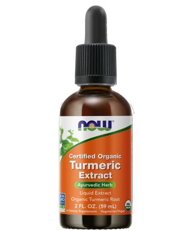 NOW Supplements  Certified Organic Turmeric Extract  Ayurvedic Herb  Liquid Extract  Organic Turmeric Root 2 fluid ounces 2 Fl Oz (Pack of 1)