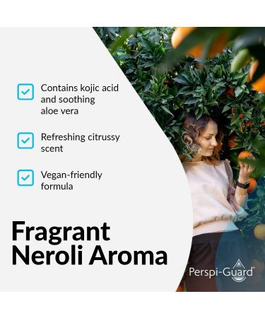 Perspi-Guard Roll-On Deodorant & Powerful Antiperspirant with Neroli - 48-Hour Scented Deodorant for Men & Women to Prevent Sweating and Odor with Aloe Vera & Kojic Acid - Buy Online on GoSupps.com