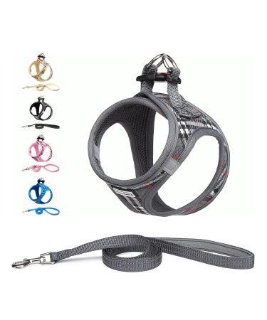 Suredoo dog harness Small dogs with a leash anti -train dishes reflective breathable breast tableware puppy crockery for small medium dog (xs gray checkered) gray checkered XS - Buy Online on GoSupps.com